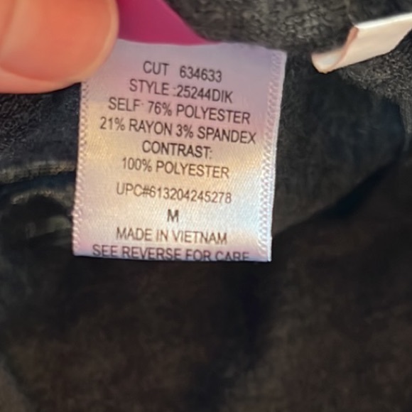 Sequin Top Tank Knit Long Sleeve Belted Charcoal Gray Womens Medium Tie Belt - Picture 15 of 16